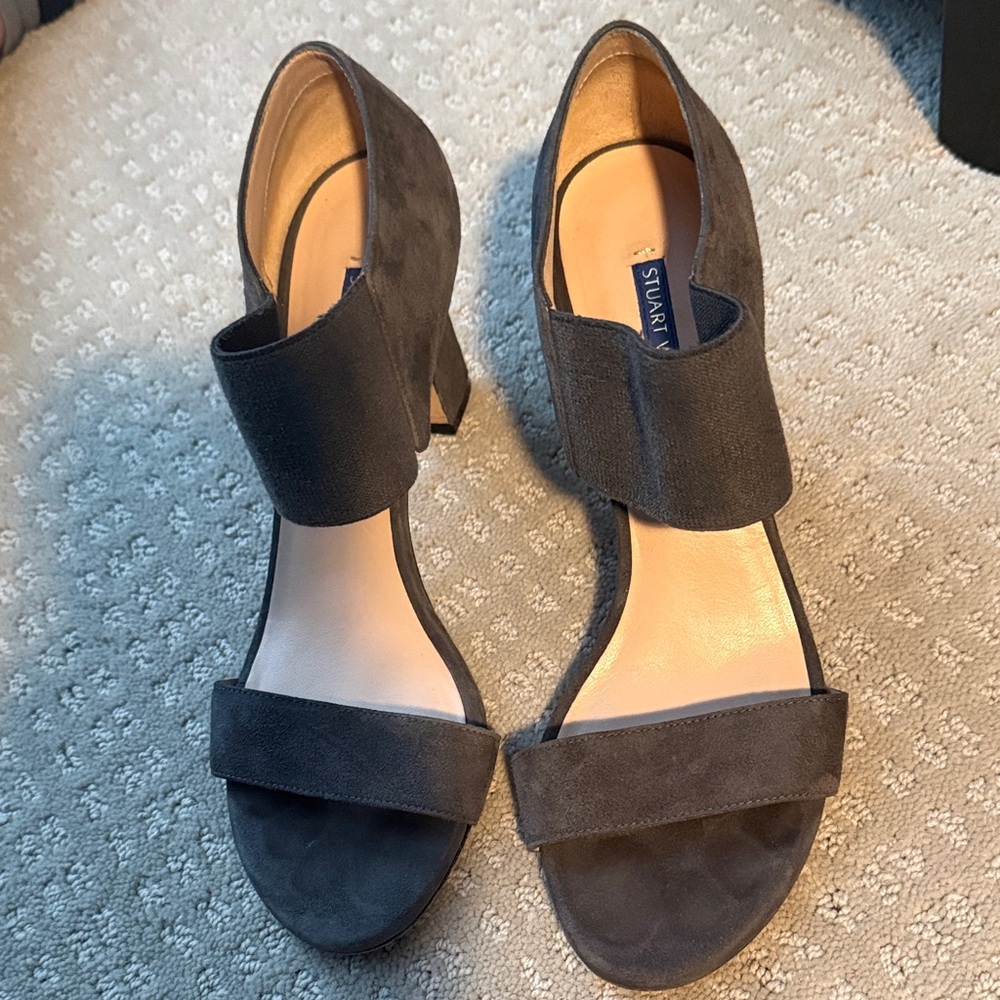 Stuart Weitzman Dark Gray Suede Heels 7